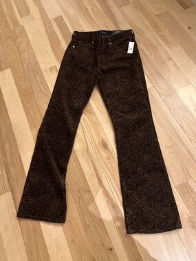 GAP Brown Leopard Print Boot Cut Pants